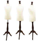 Children Kids Age 5-6 Years Tailors Dummy Mannequin, White Torso Bust with a Dark Wood Tripod Stand